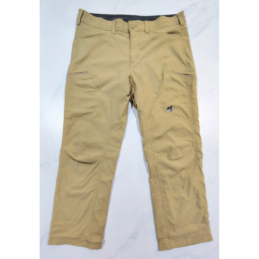 Eddie Bauer First Ascent Guide Fleece Lined Pants Mens 36x30 Tan Brown Stretch